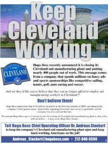 Hugo Boss Keep Cleveland Working