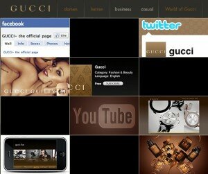 Gucci Digital Flagship Social Media wird auf der neuen Seite von Gucci groß geschrieben
