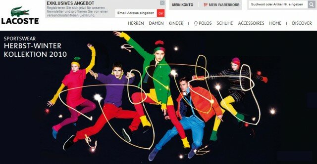 Lacoste: jetzt auch im deutschen Netz online erreichbar