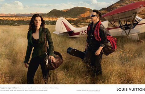 Bono wirbt nun im Kampf gegen Armut und Aids in Afrika, zusammen mit seiner Frau für Louis Vuitton. Bono wirbt nun im Kampf gegen Armut und Aids in Afrika, zusammen mit seiner Frau für Louis Vuitton.