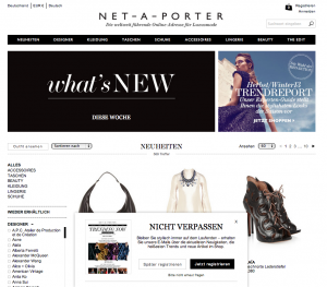 Net-a-porter Webseite