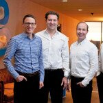 Das Lachen dürfte vergangen sein: Jörg Mayer (21sportsgroup), Dr. Henner Schwarz (Planet Sports), Michael Burk (21sportsgroup) und Michael Rumerstorfer (Planet Sports)