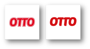 Das Otto-Logo im Wandel: Links: alt, rechts: neu