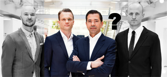 Rechts und Links außen gehen: CPO Daniel Peterburs (links) und CRO Dr. Marc Schumacher verlassen den Tom Tailor Vorstand. CFO Dr. Axel Rebien und CEO Dieter Holzer warten auf den neuen COO