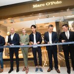 Feierliches Ribbon-Cutting mit Kevin King Semir, Alexander Gedat, Dree Hemingway, Wu Chun und Sam Qiu Semir