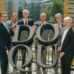 Grundsteinlegung mit Minister Nils Schmid, Architekt Stefan Behnisch, Breuninger CEO Willy Oergel, Breuninger Beirat Willem G. van Agtmael, Breuninger Beirat Dr. Wienand Meilicke und Oberbürgermeister Fritz Kuhn