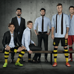 BVB-Kicker_Shinji Kagawa, Ilkay Gündoğan, Sven Bender, Nuri Sahin, Marco Reus und Roman Weidenfeller