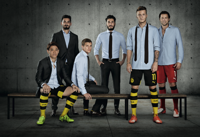 BVB-Kicker_Shinji Kagawa, Ilkay Gündoğan, Sven Bender, Nuri Sahin, Marco Reus und Roman Weidenfeller BVB-Kicker_Shinji Kagawa, Ilkay Gündoğan, Sven Bender, Nuri Sahin, Marco Reus und Roman Weidenfeller