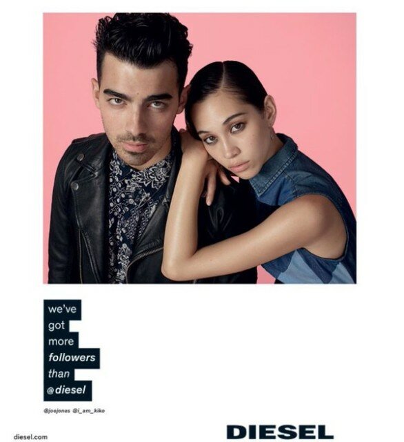Nie nackte Wahrheit: US-Sänger Joe Jonas und Model Kiko Mizuhara haben jeweils mehr Follower als Diesel