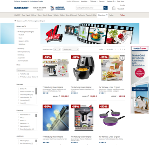 Haushalt, Küche, Elektro sind die gut laufenden Sortimente im Karstadt-Onlineshop