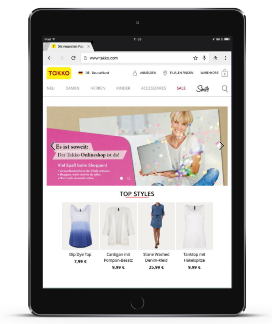 Takko geht ans Netz und hat seinen Onlineshop eröffnet Takko geht ans Netz und hat seinen Onlineshop eröffnet