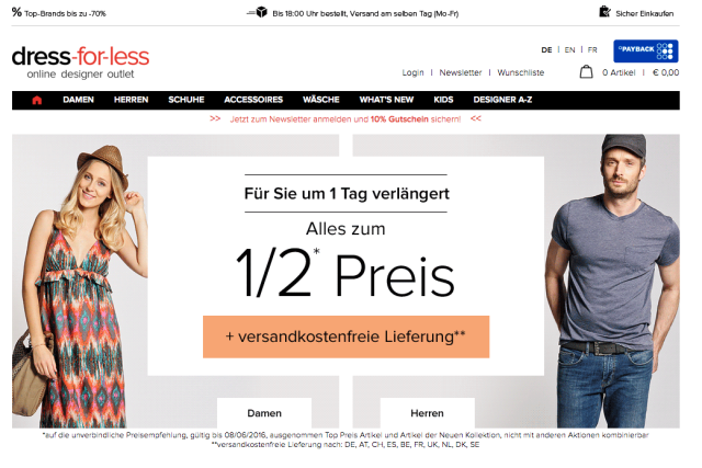 dress-for-less muss sich sanieren, sonst steht das Unternehmen vor dem Aus